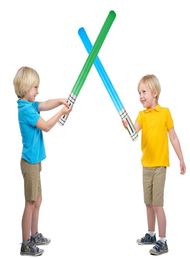 Haconba 20 Pack Inflatable Light Saber Blow up Light Sword Toys for Kids Cosplay Halloween Theme Party Favors, 5 Colors - Image 3